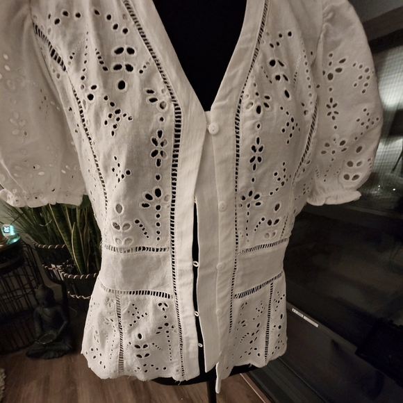 Tops - White Eyelet Blouse